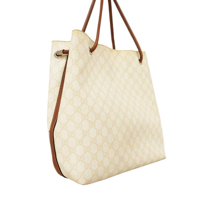 Gucci Tote GG Supreme White Brown Gold — view 2