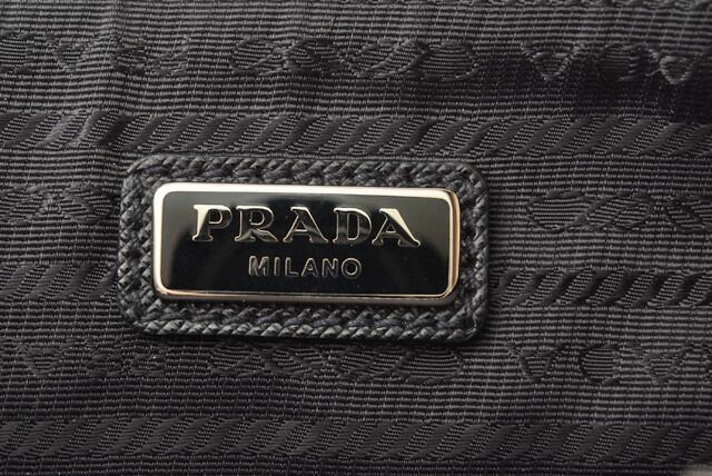Prada Clutch Bag Travel Pouch Men's Prada Saffiano Patch Patchwork Black Azzurro