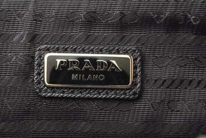 Prada Clutch Bag Travel Pouch Men's Prada Saffiano Patch Patchwork Black Azzurro