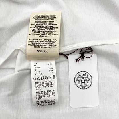 Hermes Short Sleeve T-Shirt Cartouche Mock Neck 3e4621dl Size 34 Backpack Print