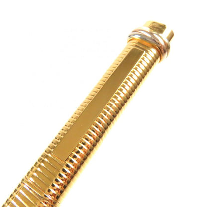Cartier Vintage Trinity Striped Cap Ballpoint Pen With Gold Case Made In