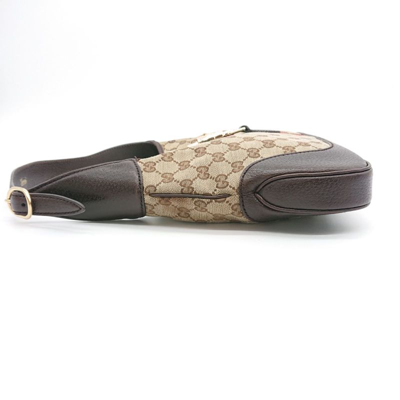 Gucci Hobo New Jackie Sherry Line GG Canvas Handbag Leather Beige Brown