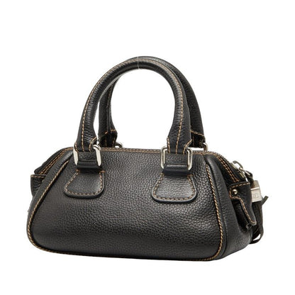 Chanel Logo Fringe Mini Boston Bag Handbag Black Caviar Skin Ladies Chanel