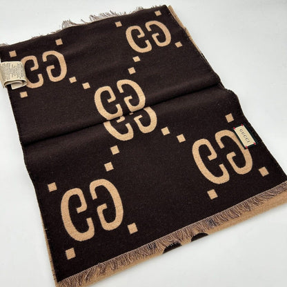 Gucci GG Jacquard Wool Silk Scarf — view 2