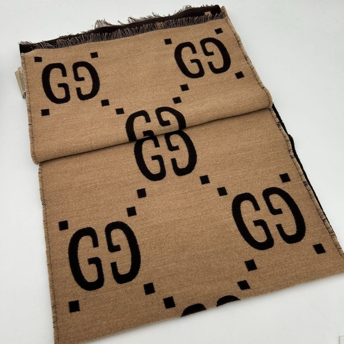 Gucci GG Jacquard Wool Silk Scarf — view 3