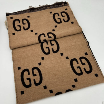 Gucci GG Jacquard Wool Silk Scarf — view 3
