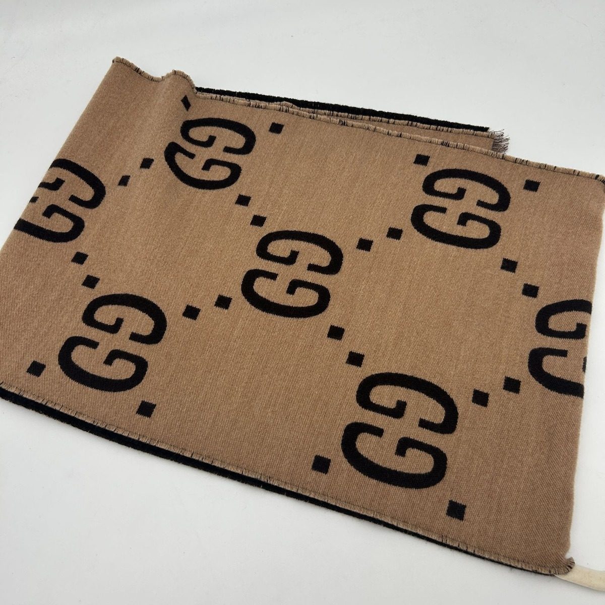 Gucci GG Jacquard Wool Silk Scarf — view 8