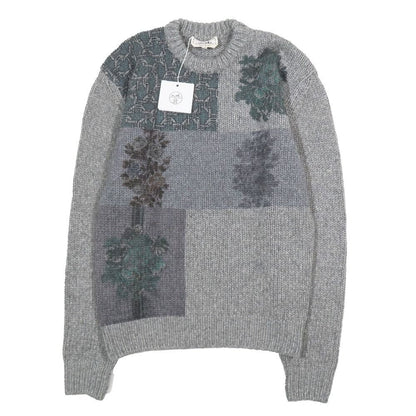 Hermes Decalcomanie Knit Sweater Cashmere Flower Long Sleeve Crew Neck Pullover