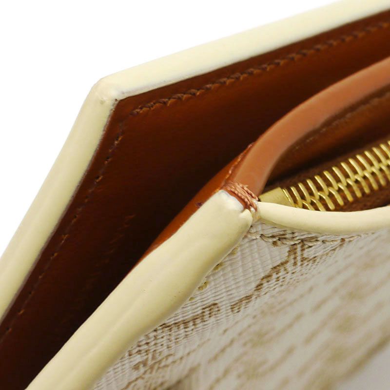 Celine Bifold Wallet Triomphe Canvas White Color With Box And Storage Bag