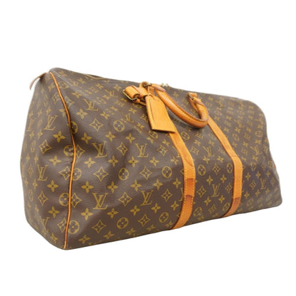 Louis Vuitton Boston Bag Monogram Keepall 55 Brown — view 2