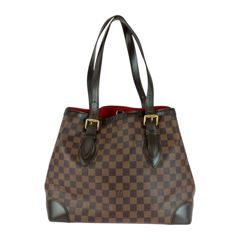 Louis Vuitton Damier Hampstead MM Brown Gold Hardware PVC N51204 Tote Bag
