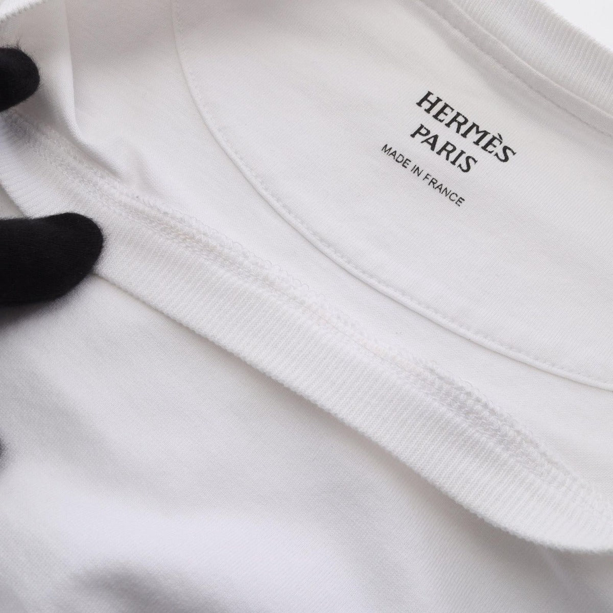 Hermes Top Mosaic Embroidery Cotton T-Shirt — view 8