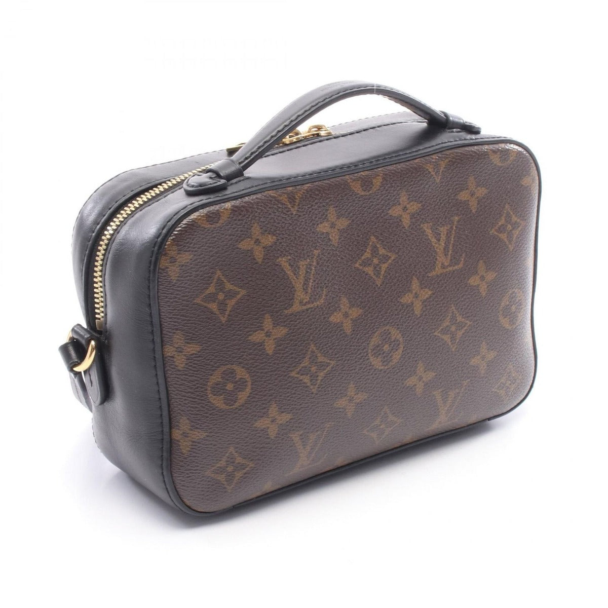 Louis Vuitton Shoulder Bag Saintonge Noir Black Canvas Leather — view 2