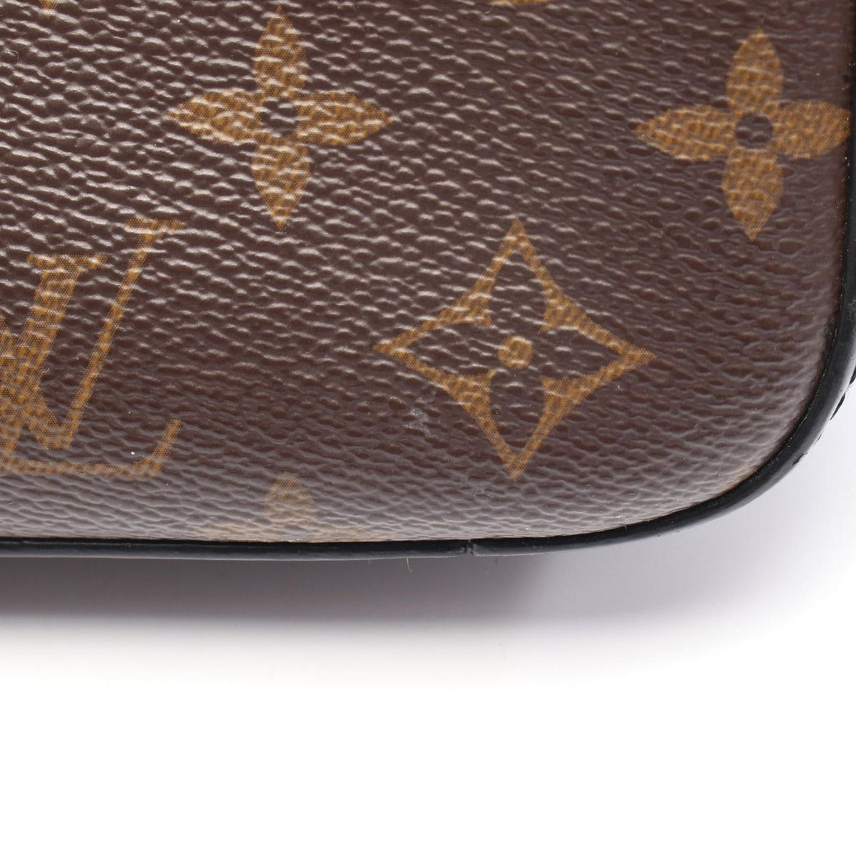 Louis Vuitton Shoulder Bag Saintonge Noir Black Canvas Leather — view 8