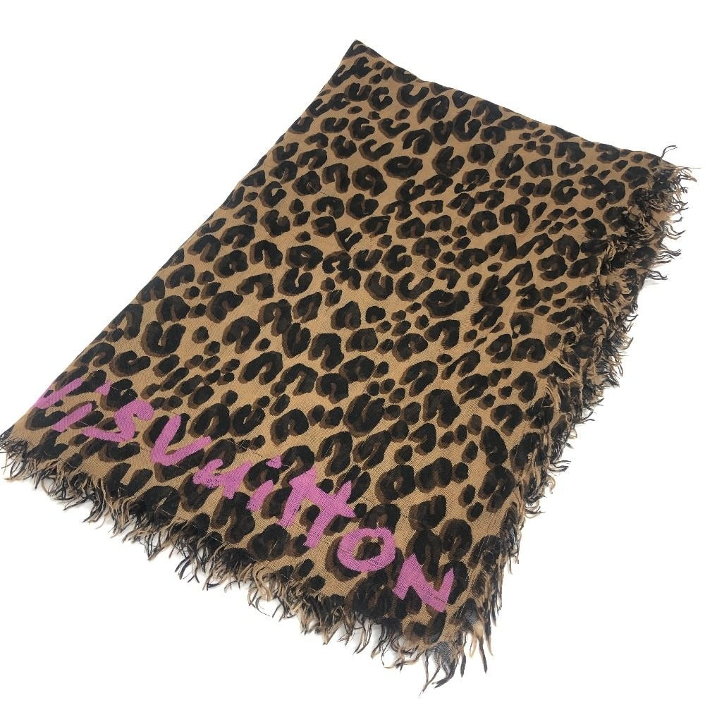 Louis Vuitton Shawl Etole Leopard Cashmere Brown