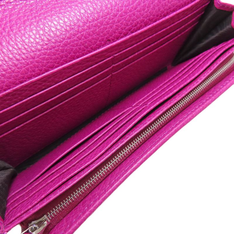 Gucci Half Horsebit Long Wallet With Coin Purse Leather Women