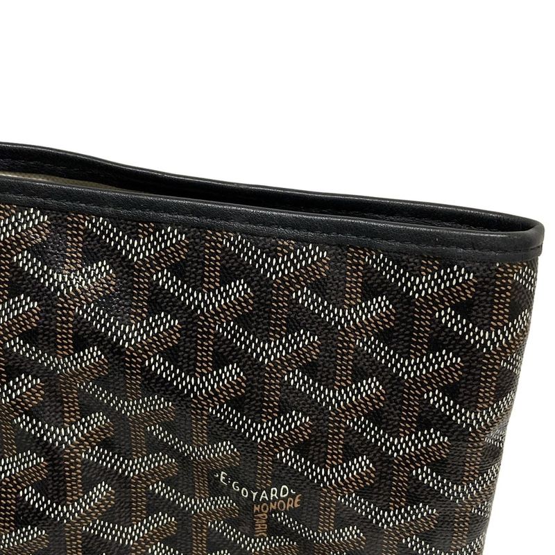 Goyard Tote Bag Saint Louis PM Black×brown×white Leather