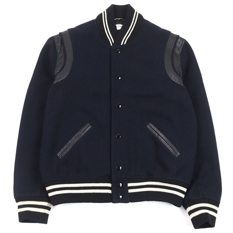 Saint Laurent Paris 354718 Editon Wool Blend Teddy Jacket Blouson With Leather