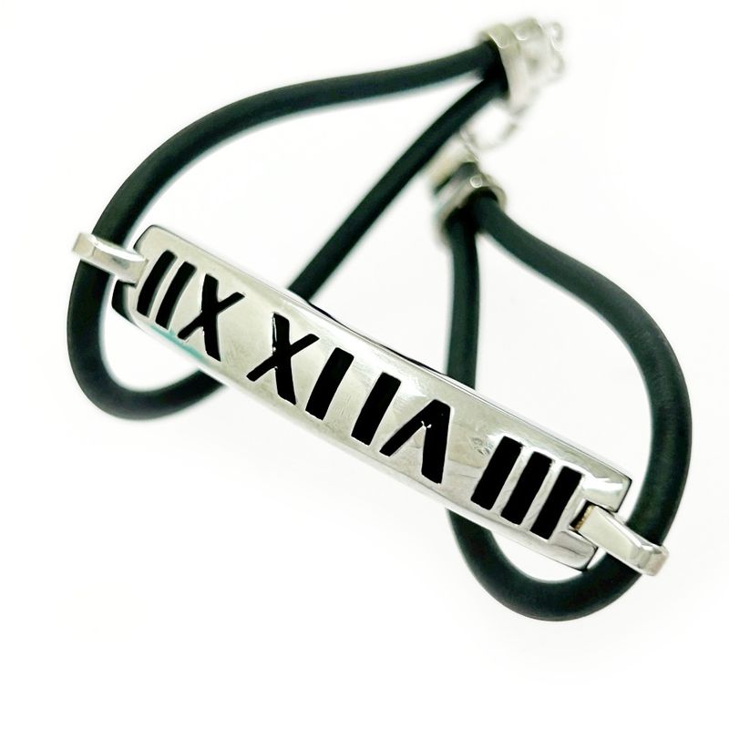 Tiffany & Co Silver Rubber Atlas Bracelet 13.2g 925 Engraved 477647 Bracelet