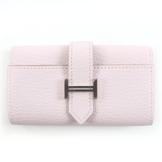 Hermes Bearn Chevre Mauve Pere Silver Hardware 4 Ring Key Case Engraved W