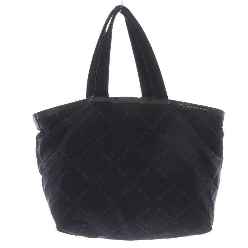 Bvlgari 2-Way Tote Bag With Logo All Over Frgmt Handbag Navy Blue