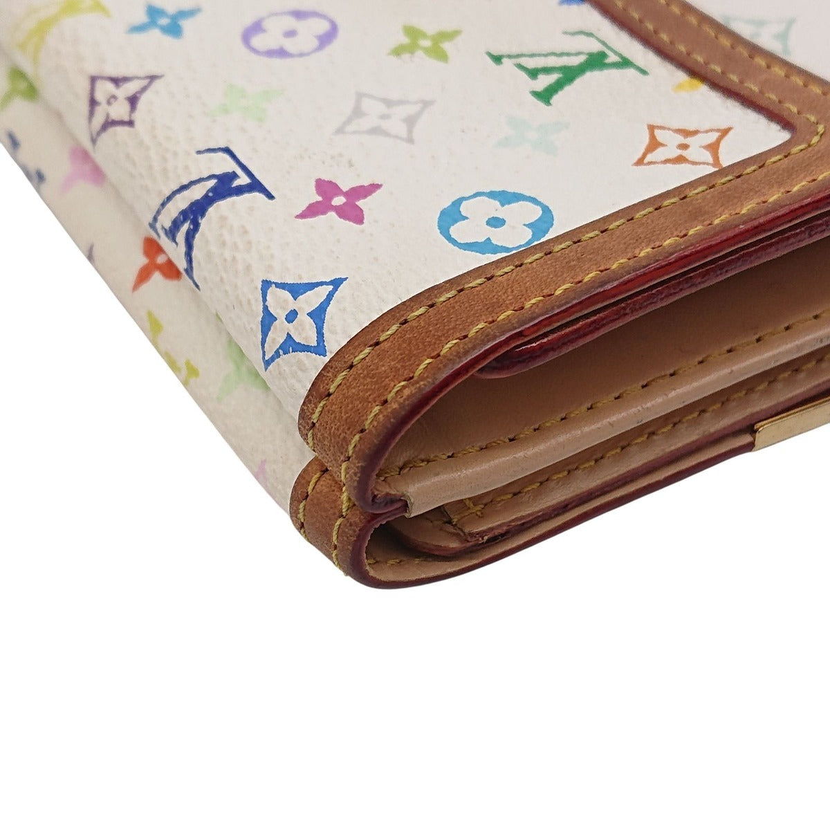 Louis Vuitton Multicolor Fold Wallet Porte Monet Billets Cult Cles White — view 12