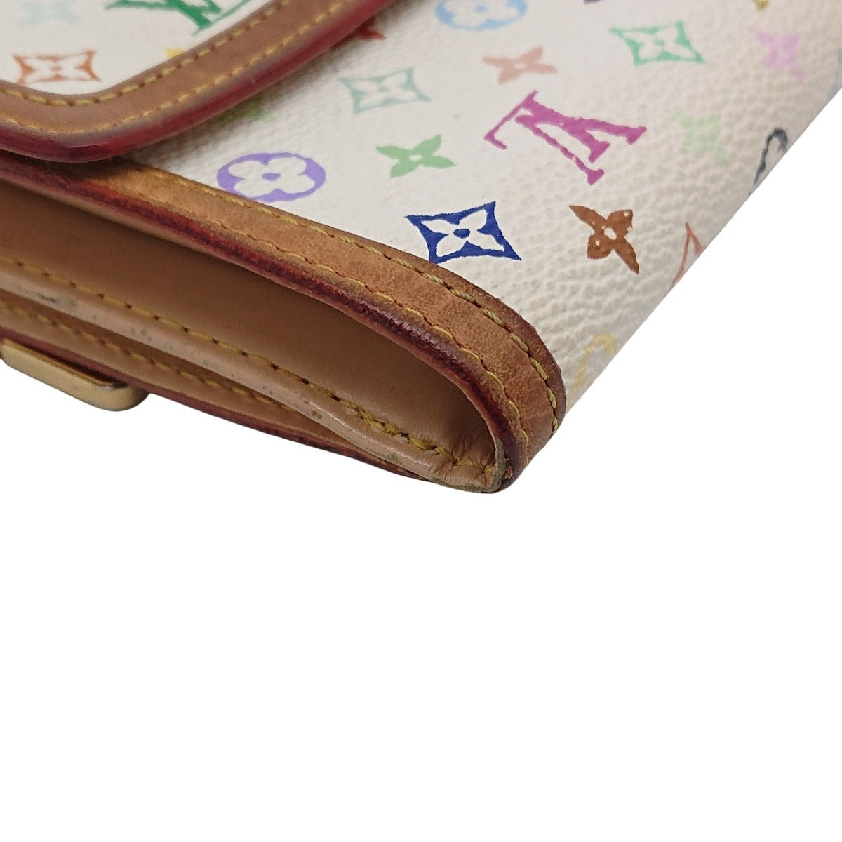 Louis Vuitton Multicolor Fold Wallet Porte Monet Billets Cult Cles White — view 13