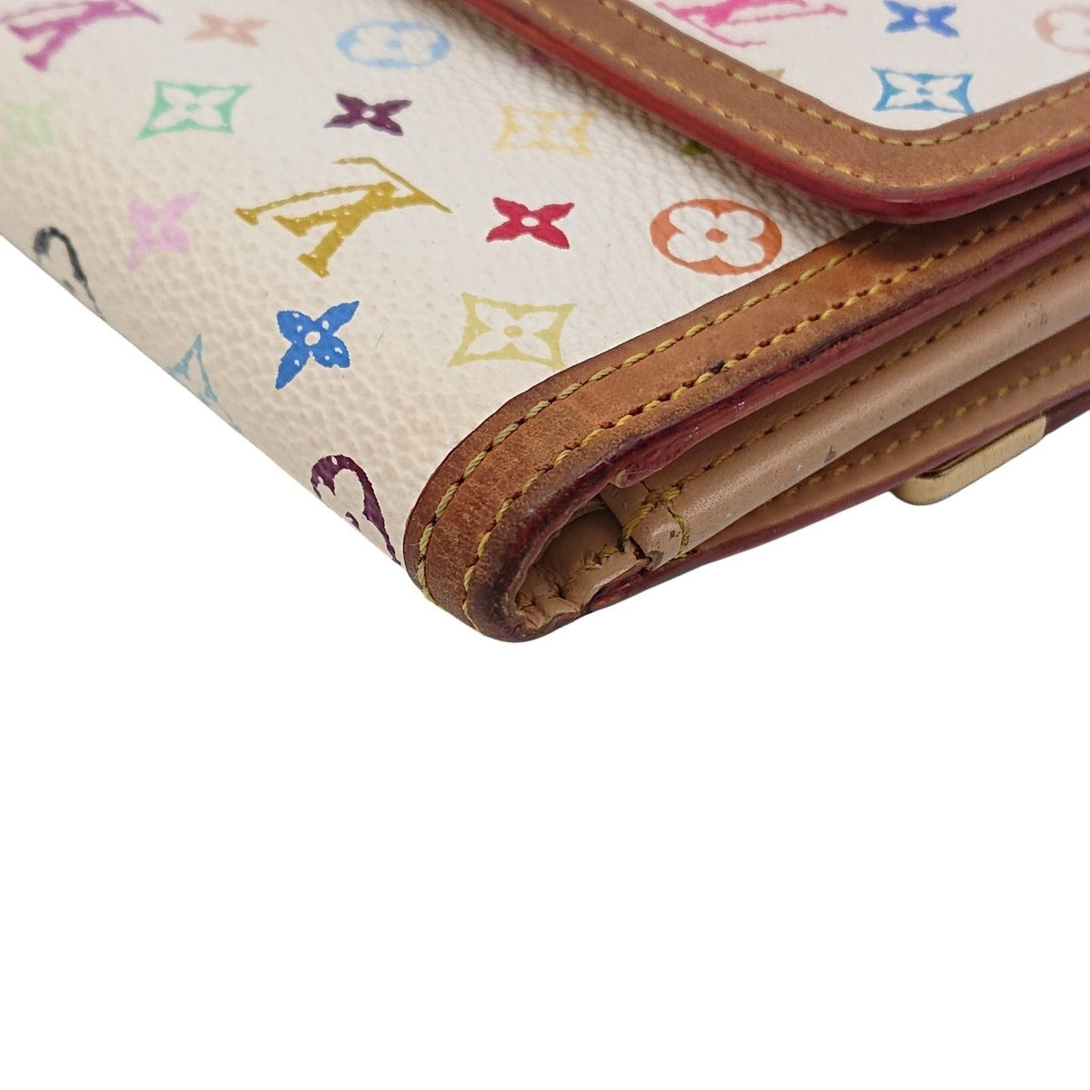 Louis Vuitton Multicolor Fold Wallet Porte Monet Billets Cult Cles White — view 14