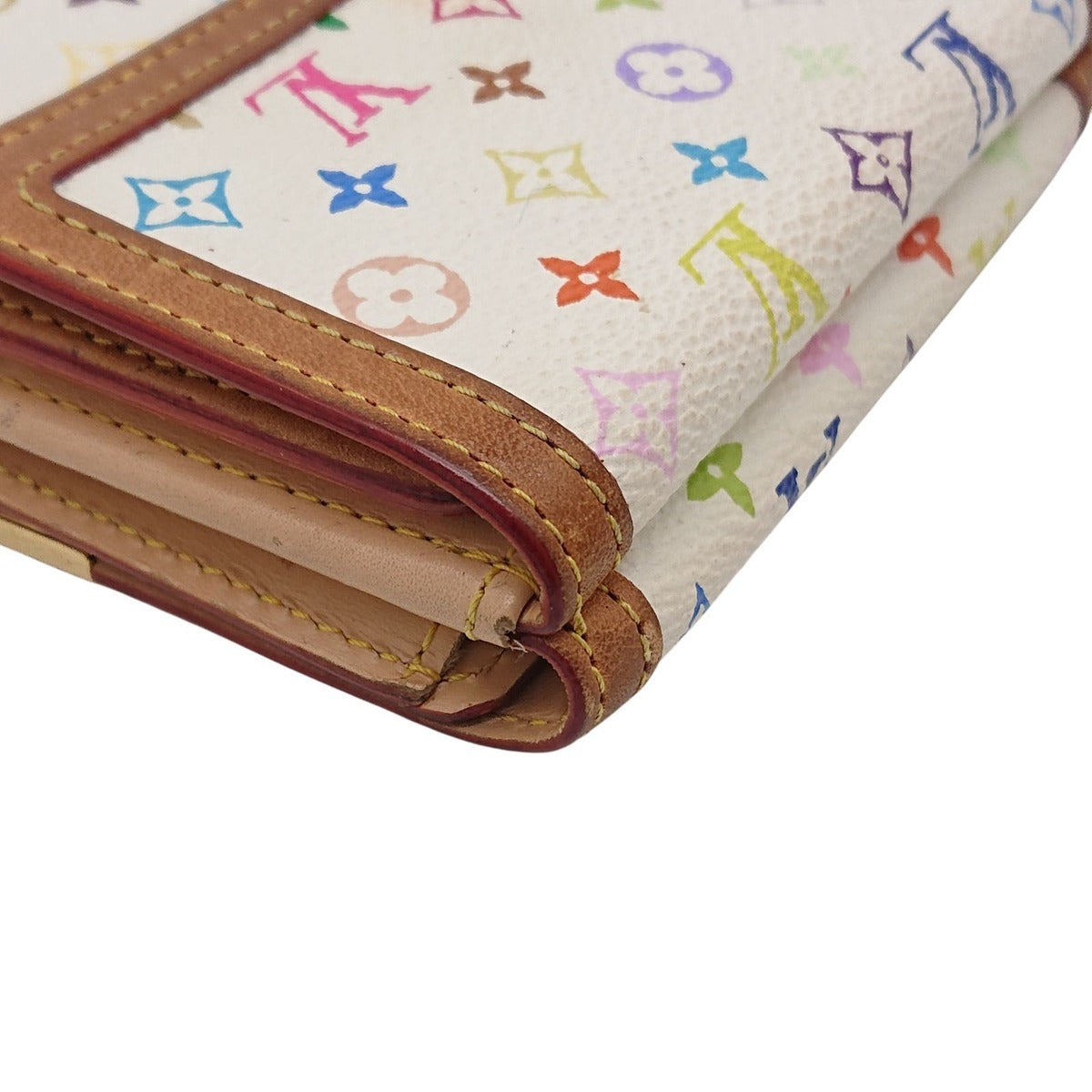 Louis Vuitton Multicolor Fold Wallet Porte Monet Billets Cult Cles White — view 15