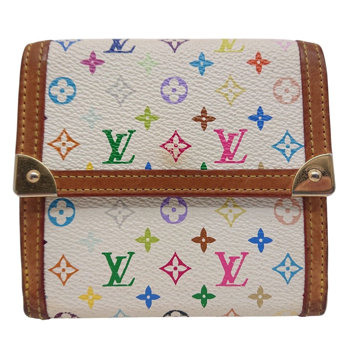 Louis Vuitton Multicolor Fold Wallet Porte Monet Billets Cult Cles White — view 2