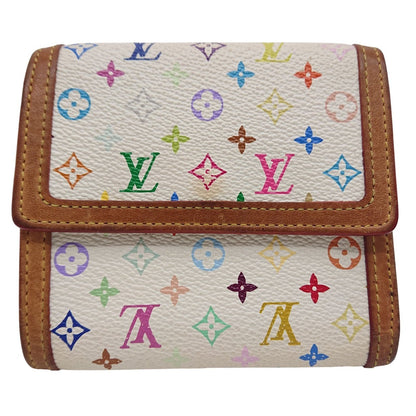 Louis Vuitton Multicolor Fold Wallet Porte Monet Billets Cult Cles White — view 3