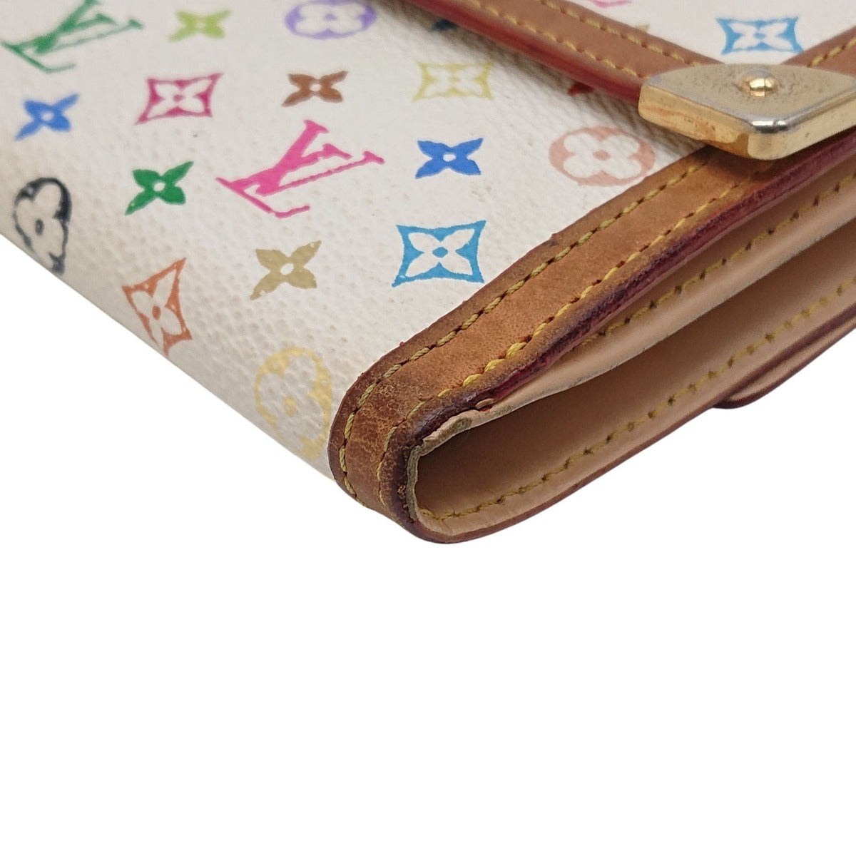 Louis Vuitton Multicolor Fold Wallet Porte Monet Billets Cult Cles White — view 10