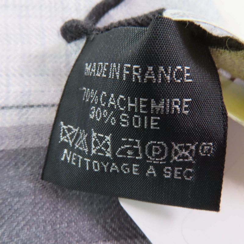 Hermes Rectangle 63 X 180cm (70.87in) Catsouna Cashmere Silk Gris Cine Clesle /