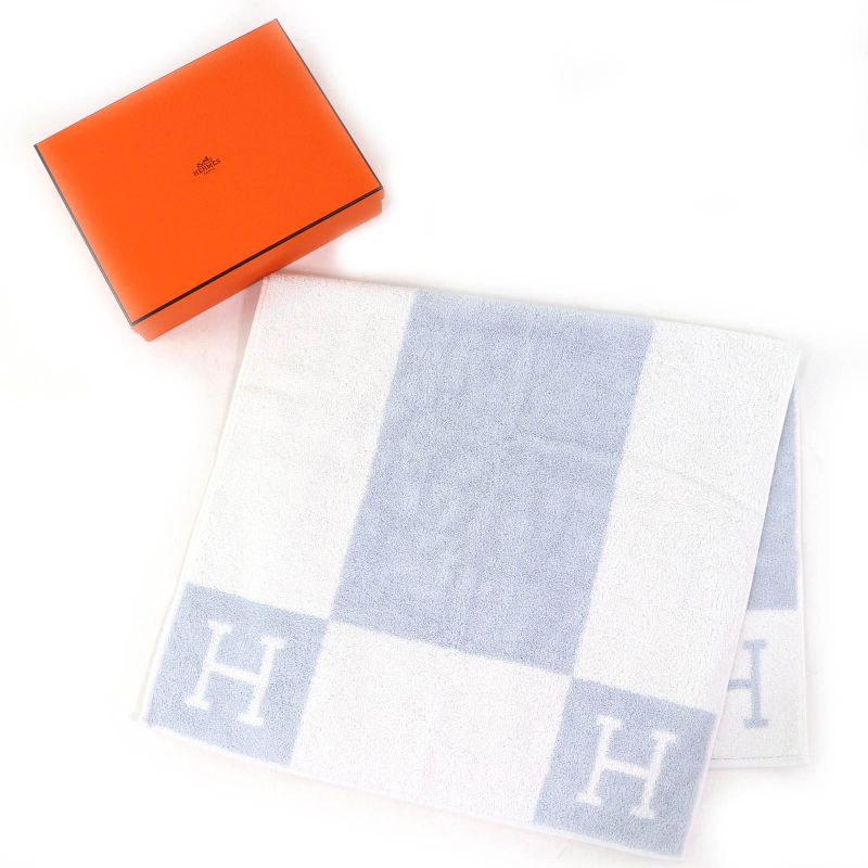 Hermes 102193m Avalon 100% Cotton Baby Bath Towel Baby Blanket Light Blue With