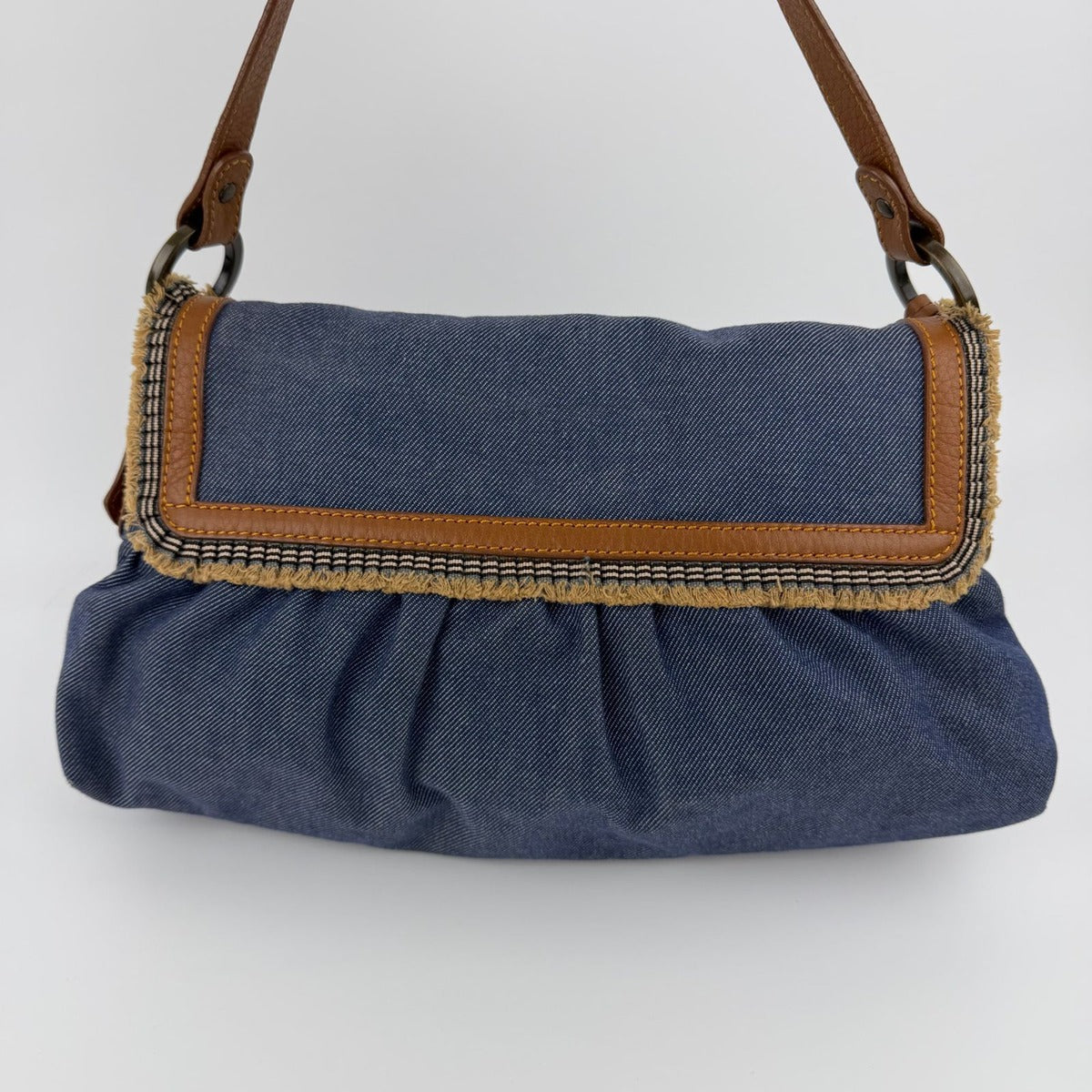 Fendi Shoulder Bag Blue Denim Vintage — view 3