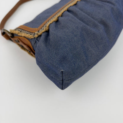 Fendi Shoulder Bag Blue Denim Vintage — view 10