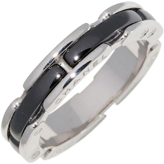 Chanel Ring 18K White Gold Black Ceramic Ultra Collection Ring Small Model J3092