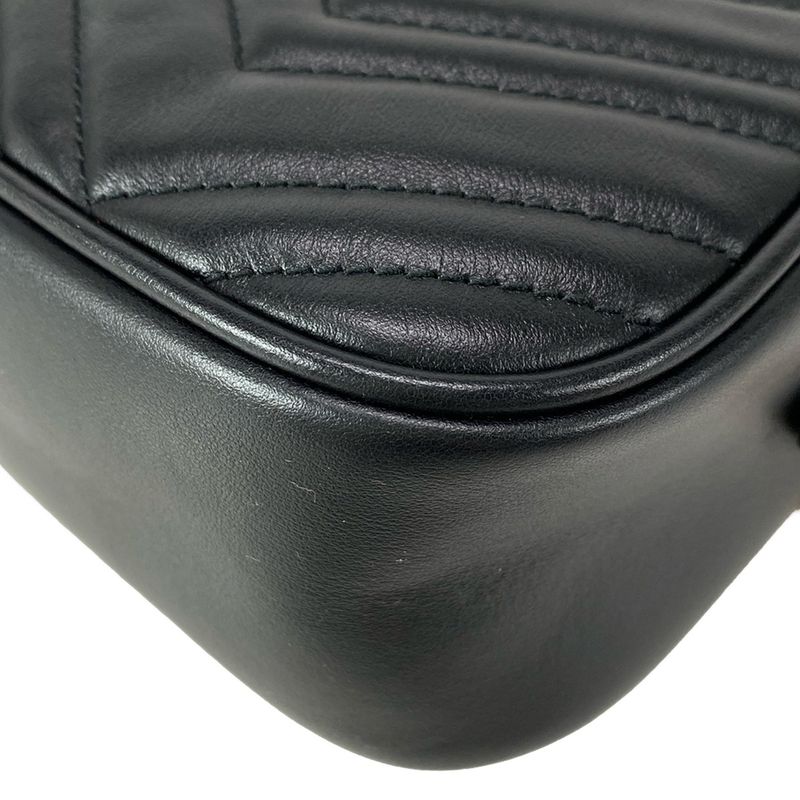 Gucci Shoulder Bag GG Marmont Quilted Small Shoulder Bag 447632 Black Chain