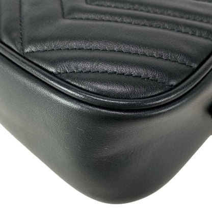 Gucci Shoulder Bag GG Marmont Quilted Small Shoulder Bag 447632 Black Chain