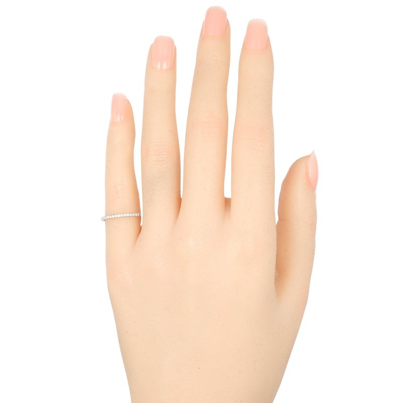 Cartier Etancel Full Eternity 18kwhite Gold With Diamonds #7.5 Ladies 1.1g Ring