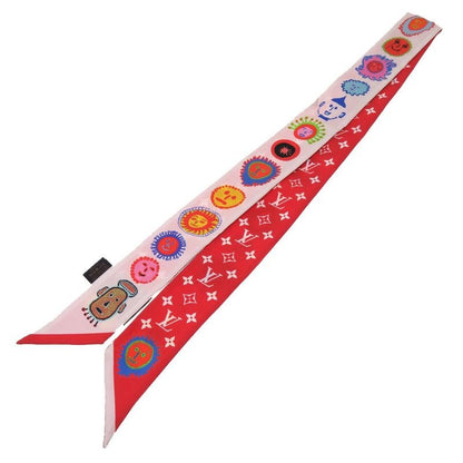Louis Vuitton Yayoi Kusama YK Bandeau BB Face Silk White Red Scarf