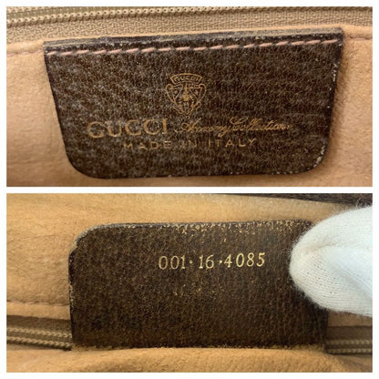 Gucci Vintage Old Gucci Sherry Line Beige Brown GG Supreme Canvas 001 16 4085