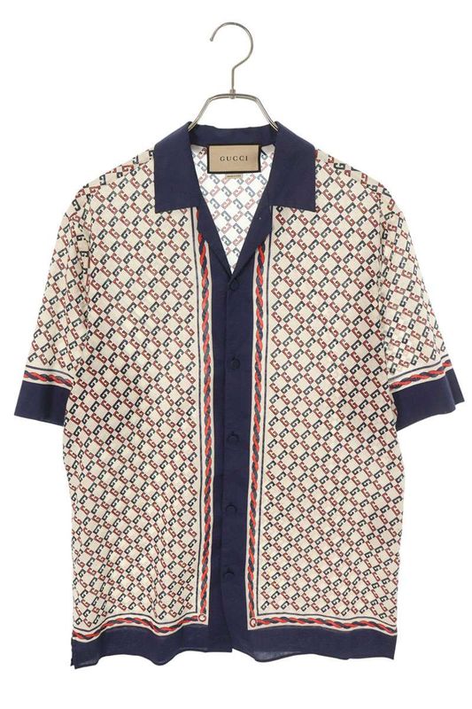 Gucci 690464 Zaizx All Over Design Short Sleeve Shirt Men 44