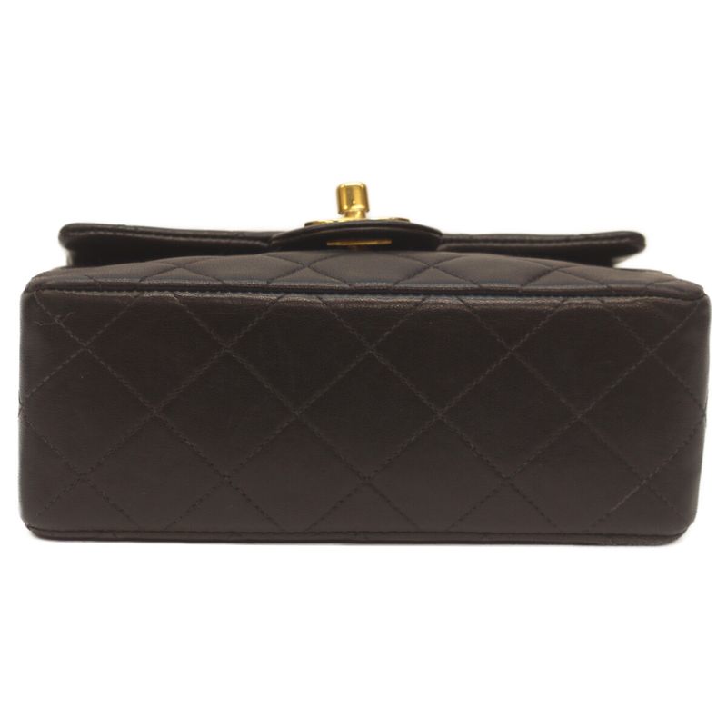 Chanel No 3 Black Lambskin Ghardware Mini Matelasse 17 Chain Shoulder Bag Black