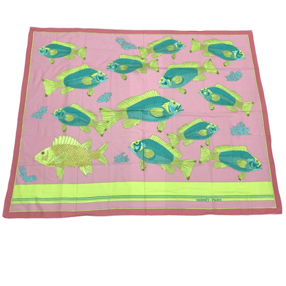 Hermes Fish Sakana Large Scarf Shawl Scarf Pink