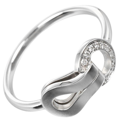 Cartier Agraf 18kwhite Gold And Diamonds #9 Ladies 2.5g Ring