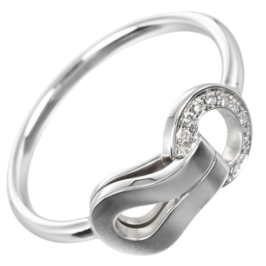 Cartier Agraf 18kwhite Gold And Diamonds #9 Ladies 2.5g Ring