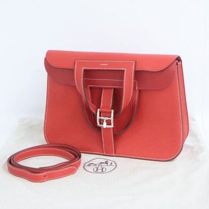 Hermes Alzan 31 Taurillon Clemence Rouge Tomato Vermillion Silver