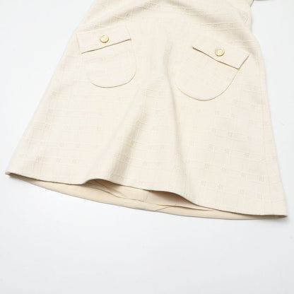 Gucci Dress Size 42 Short Sleeves Dress GG Logo Tweed Made In Italy