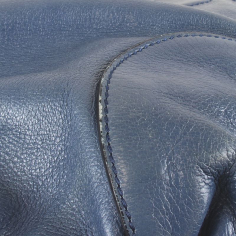 Celine Bittersweet Handbag Leather Blue Stylish Shape Carriage Hardware